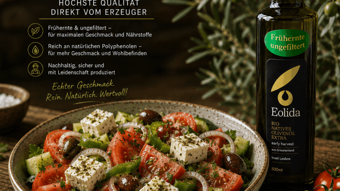 Der echte Griechische Bauernsalat (Horiatiki): Das Familienrezept aus Lesbos 🇬🇷